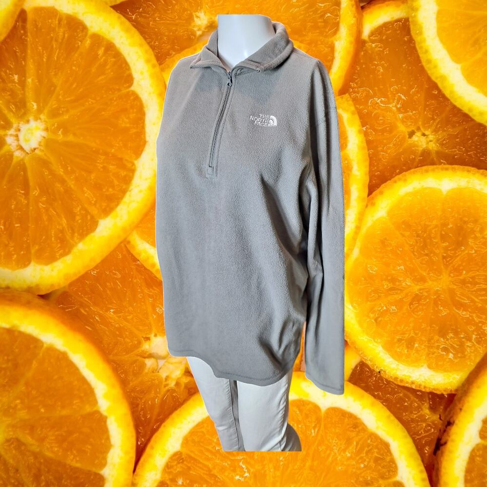 The North Face Men's Grey Glacier 1/4‎ Zip Fleece Pullover Sweatshirt Size S